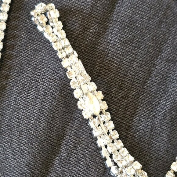 Vintage Kramer New York Choker Necklace Bracelet Set Clear‎ Rhinestones Sparkle - Picture 7 of 15